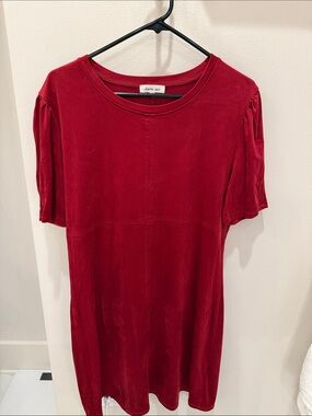Another Love Red Short Sleeve Shift Dress